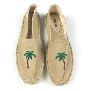 Soludos Palm Tree‎ Espadrilles Smoking Slipper Canvas Shoes Women’s Sz 10 NEW
